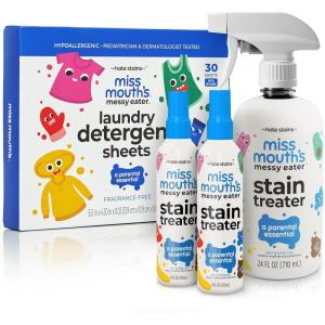 imageMiss Mouths Messy Eater Stain Treater Spray  16oz Stain Remover  4oz 2 Pack  Laundry Detergent Sheets