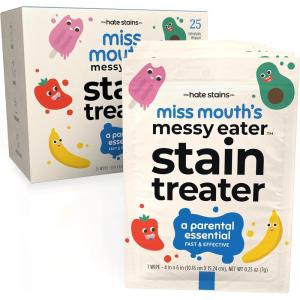 imageMiss Mouths Messy Eater Stain Treater Spray  4oz ampamp 10 Wipes Stain Remover  Newborn ampamp Baby Essentials  No Dry Cleaning Food Grease Coffee Off Laundry Underwear Fabric1 Count Pack of 25
