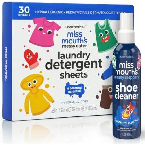 imageMiss Mouths Messy Eater Laundry Detergent Sheets and Messy Steppers Shoe Cleaner 4oz