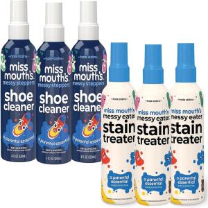 imageMiss Mouths Messy Eater Stain Treater 3 Pack and Messy Steppers Shoe Cleaner 3 Pack