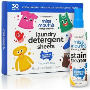 imageMiss Mouths Messy Eater Stain Treater Spray  4oz Stain Remover and Laundry Detergent Sheets