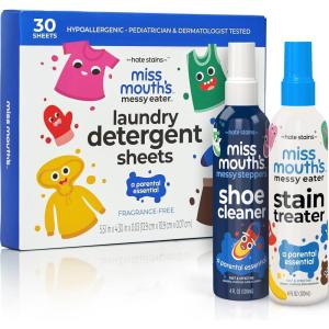 imageMiss Mouths Messy Eater Stain Treater and Messy Steppers Shoe Cleaner Magic Duo and Laundry Detergent Sheets
