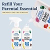 image:imageMiss Mouths Messy Eater Stain Treater Bundle 16oz Spray Bottle and 32oz XL Refill Pouch  Laundry Stain Remover for Clothes  Baby Feeding Essentials  Works on Carpet and Upholstery  2 Pack Kit