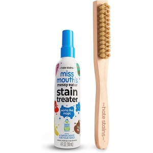 image:imageMiss Mouths Messy Eater Stain Treater 4oz and Laundry Brush  Gentle Fabric Scrub Brush for Spot Cleaning PreTreating Stains amp Delicates